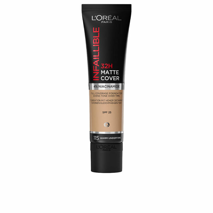 Base de maquillage liquide L'Oreal Make Up Infalible 32H Matte Cover Nº 115 warm undertone Spf 25